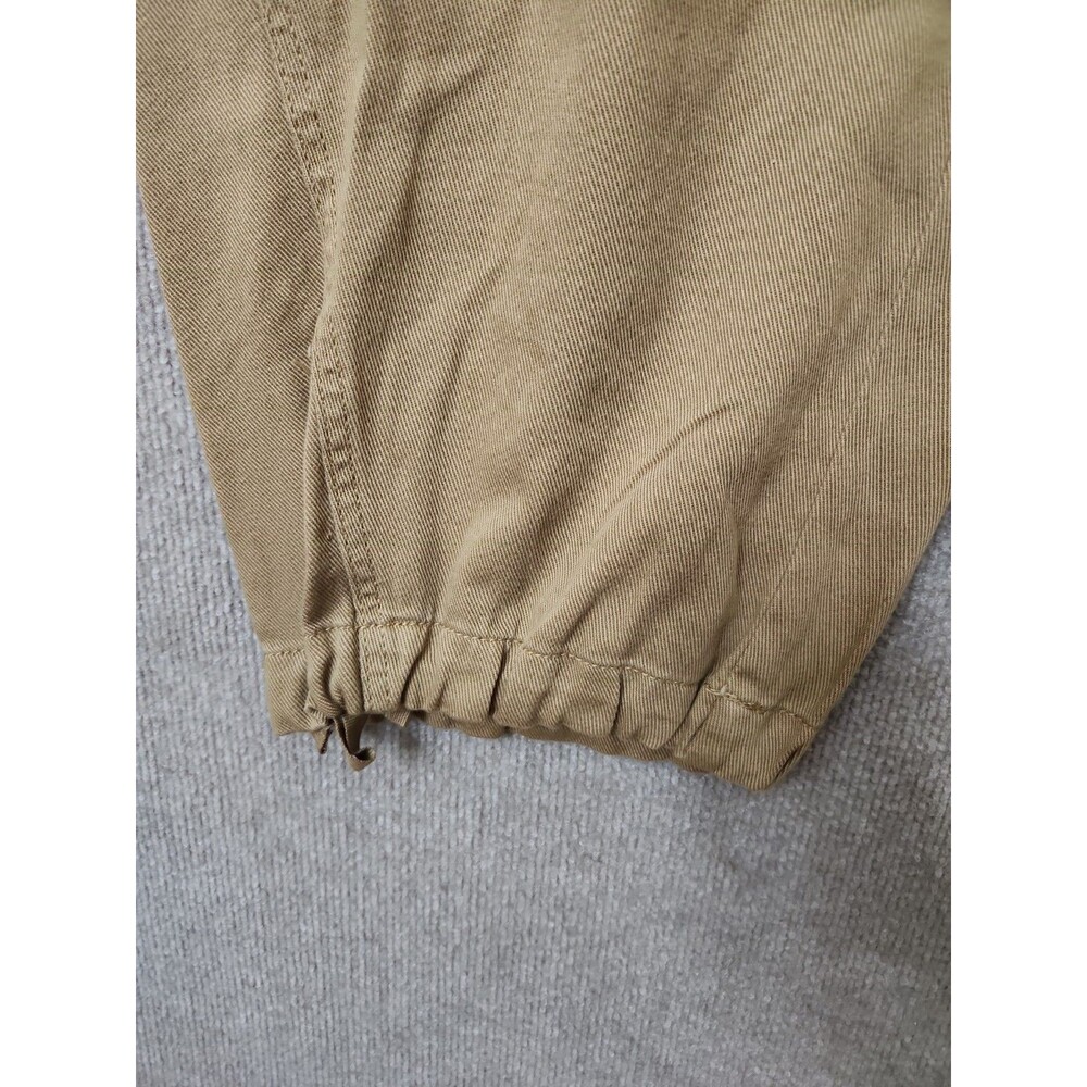 Old Navy Twill Barrel Cargo Pants Womens L Teakwood Brown Pleated Jogger NEW - Picture 7 of 12